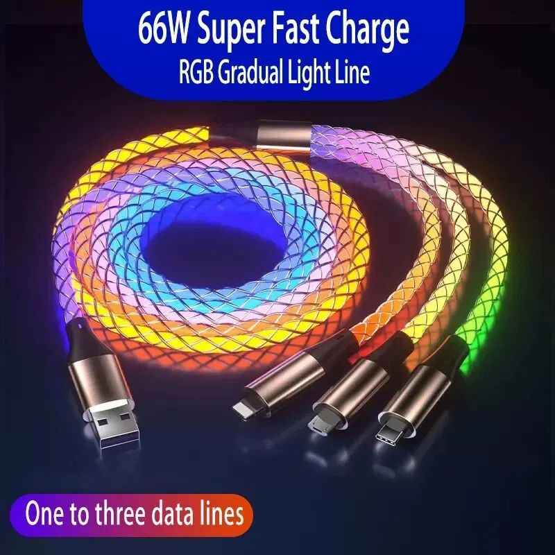 Ultra-Charge 6A Fast Charging 3 in 1 Cable