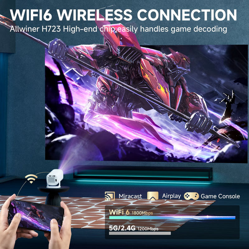 Android 14 Smart Mini Projector