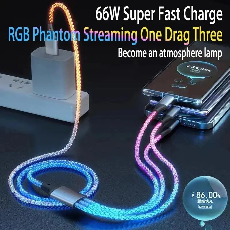 Ultra-Charge 6A Fast Charging 3 in 1 Cable